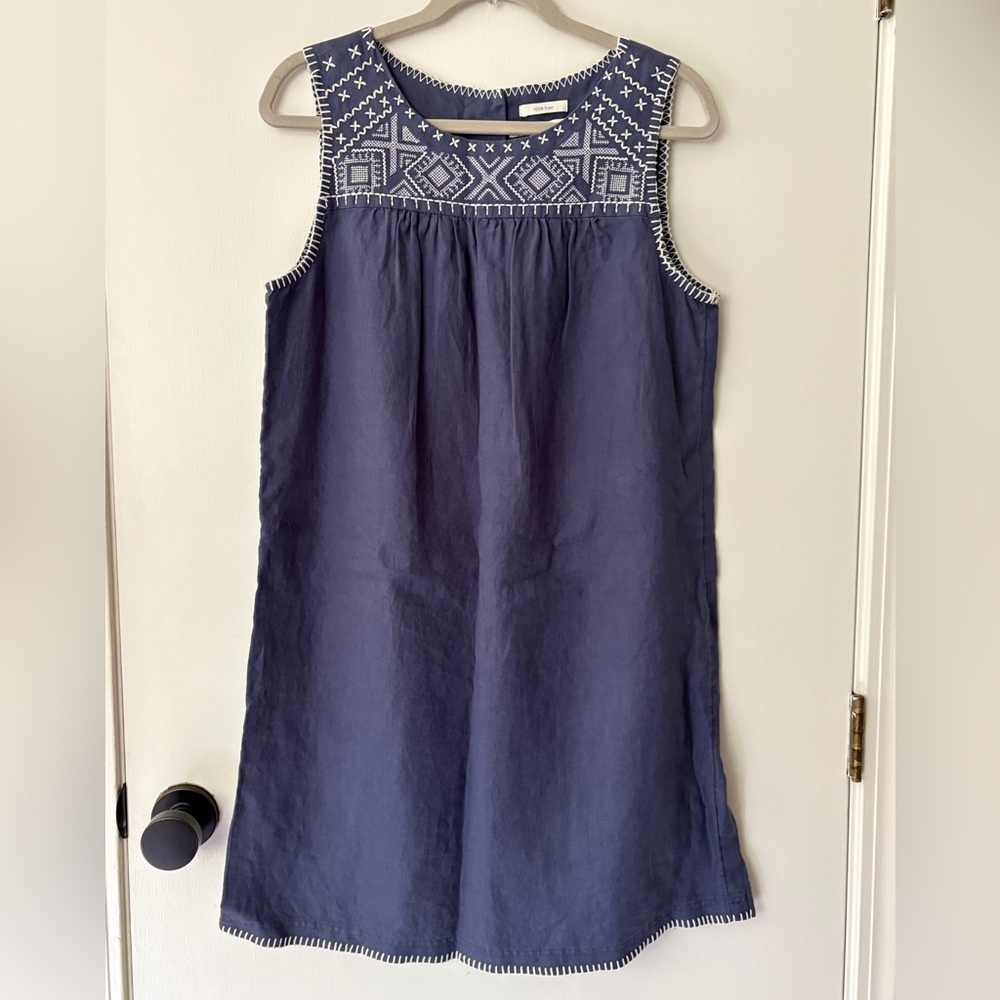 Sleeveless Linen Shift Dress